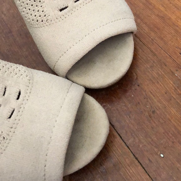 Fabric Open Toed Heeled Booties - Picture 6 of 7